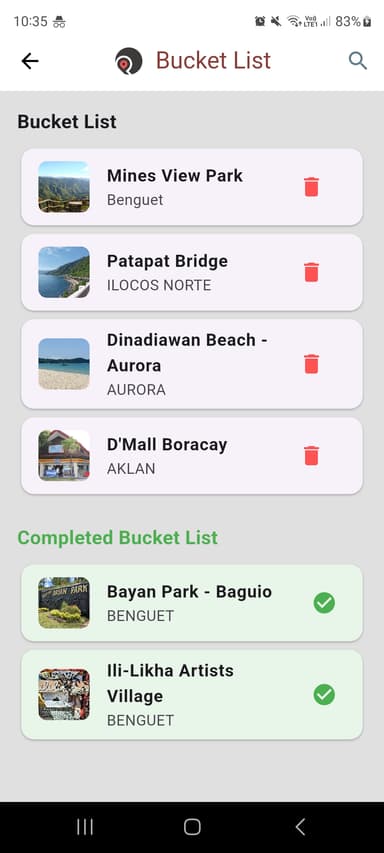 Track Your Bucket List