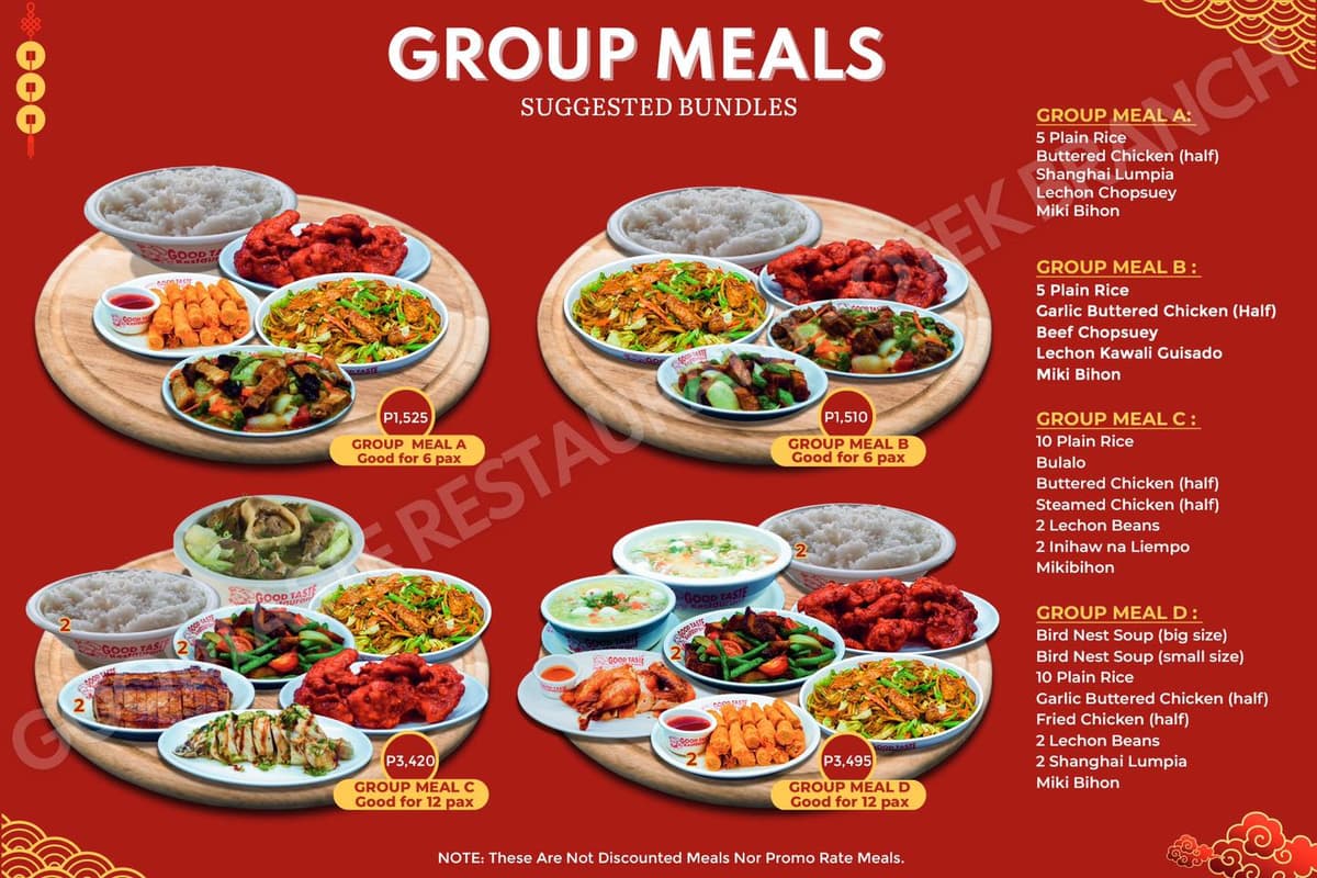 YOU ARE ON BUDGET? TRY THE GROUP MEALS